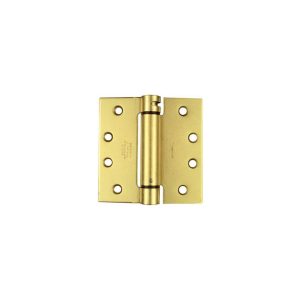 Brass door hinge isolated on white background.