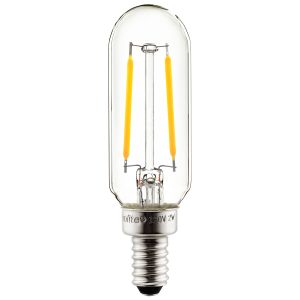 LED filament light bulb on a white background.
