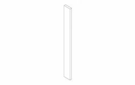 A simple line drawing of a three-dimensional rectangular prism on a white background.