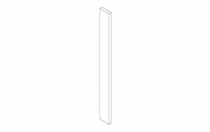 A simple line drawing of a three-dimensional rectangular prism on a white background.