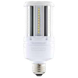 LED corn bulb with a screw base on a white background.