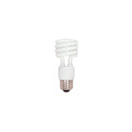 Compact fluorescent light bulb on a white background.