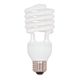 Compact fluorescent light bulb on a white background.