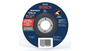 Bosch metal cutting disc for stainless steel on a white background.
