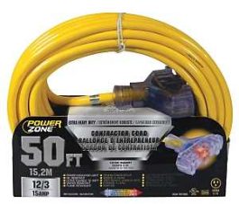 EXTENSION CORD 50' 15 AMP 12/3