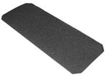 A black rectangular fitness yoga mat on a white background.