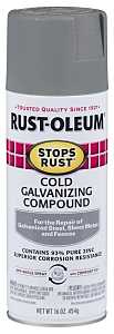 A spray can of Rust-Oleum Cold Galvanizing Compound for stopping rust.