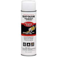 A can of Rust-Oleum industrial spray paint in a white aerosol can with black and red labeling.