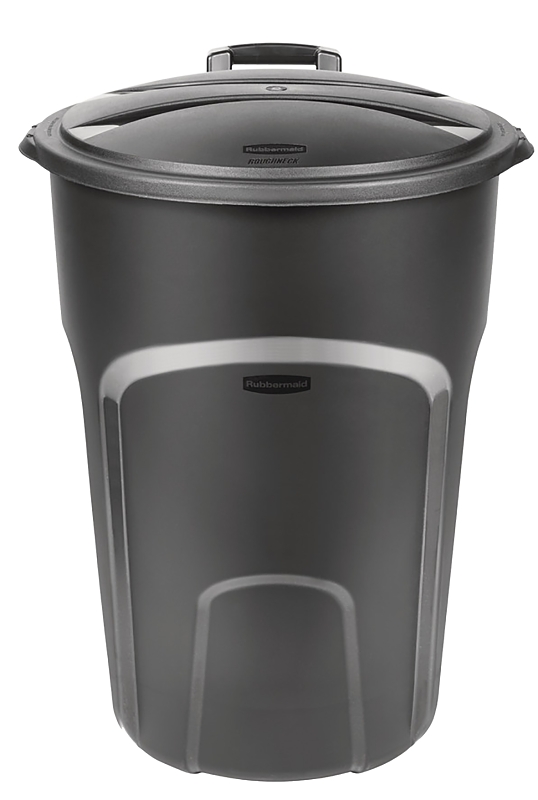 TRASH CAN 32GAL BLACK WLID