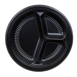 PLATE PLASTIC 10" BLACK 400CTN